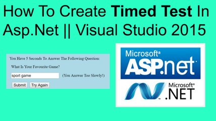how to create timedtest in asp.net || visual studio 2015