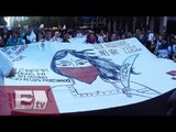 Detalles de la marcha en apoyo a normalistas de Ayotzinapa  / Nacional