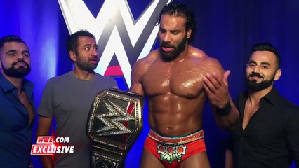 Kal Penn meetsExtreme rules 2017 John Cena vs Brock Lesnar most bloo WWE Champion Jinder Mahal- Exclusive, Aug. 11, 2017