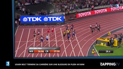 Usain Bolt termine sa carrière sur une blessure en plein 4x100m (vidéo)