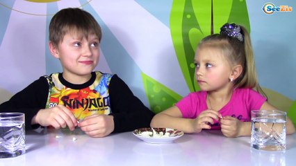 Челленж: попробуй не заплачь не скривись и не запей еду! Видео для детей Игры