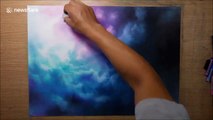 Japanese artist creates stunning cloud painting