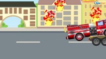 The Car Cartoon Fire Truck and Police Car and The Crane in Trucks City | Cars Cartoon Compilation