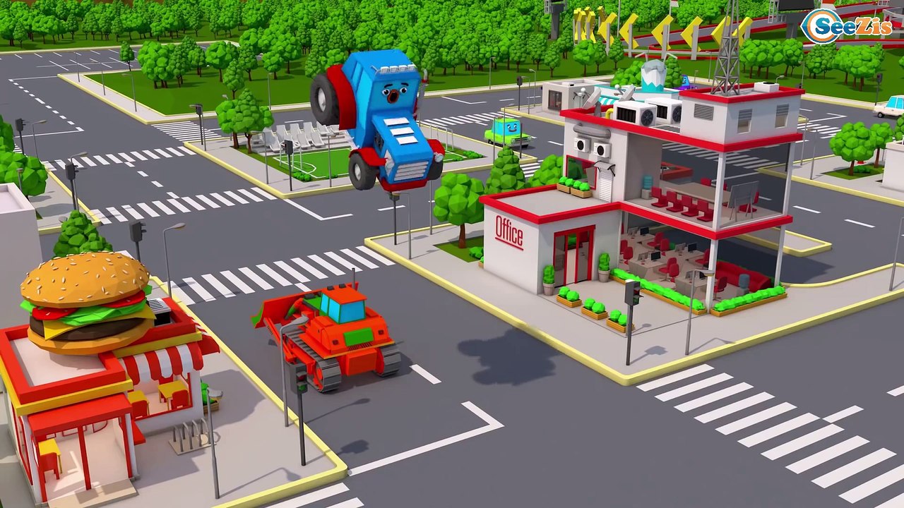 Video para criançinhas | Trator pa carregadeira | caminhao caçamba | Caminhão e Carros Crianças