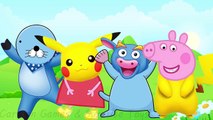 Wrong Heads Pokemon Pikachu Peppa pig Bonobono Dora the Explorer Finger Family Learn Color