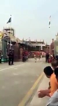 Indian Soldier Fall During Wagah Border Parade