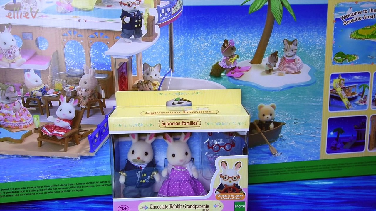 Sylvanian Families Calico Critters Seaside Cruiser House Boat Grandparent Rabbit Family Ki