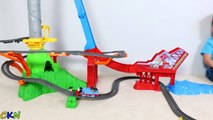 Unboxing Playing Thomas The Train Engine Sky High Bridge Jump Huge Train Track Set Ckn Toy