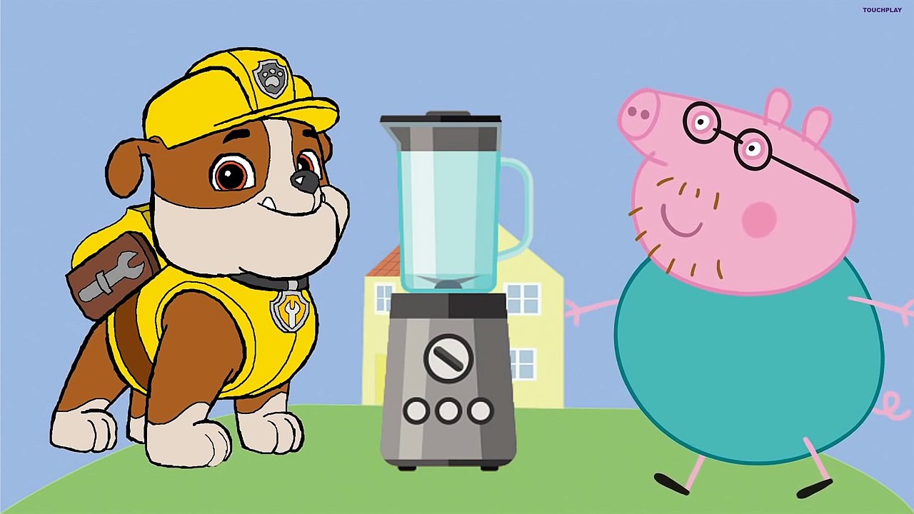 Peppa Pig Family & PAW Patrol blender mixing | Marshall vs George Pig Superhero Fun