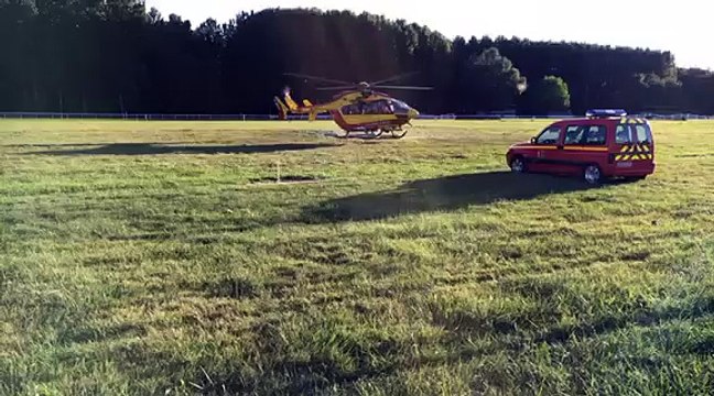 Décollage de l'hélicoptère de la Sécurité Civile