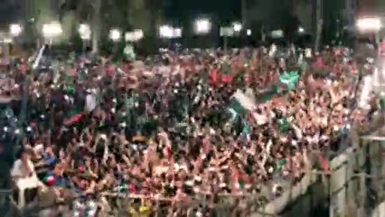 Imran Khan And Sheikh Rashid Hoisted National Flag at Liaquat Bagh on 14.08.2017