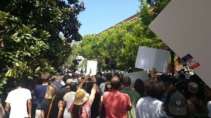 Crowd Chants 'Shame on You' at Unite the Right Press Conference