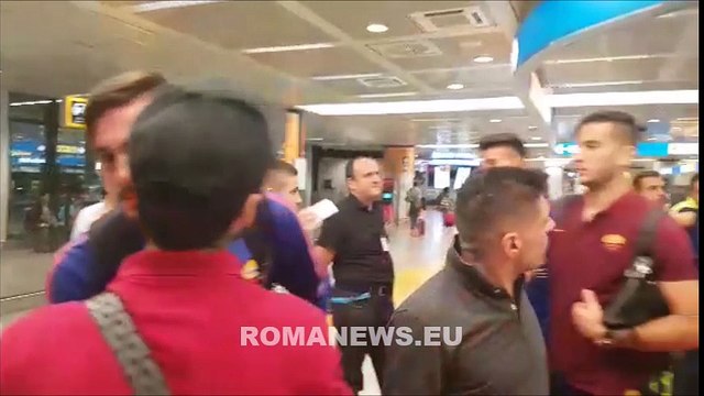 Fiumicino, la Roma rientra dalla tournée spagnola