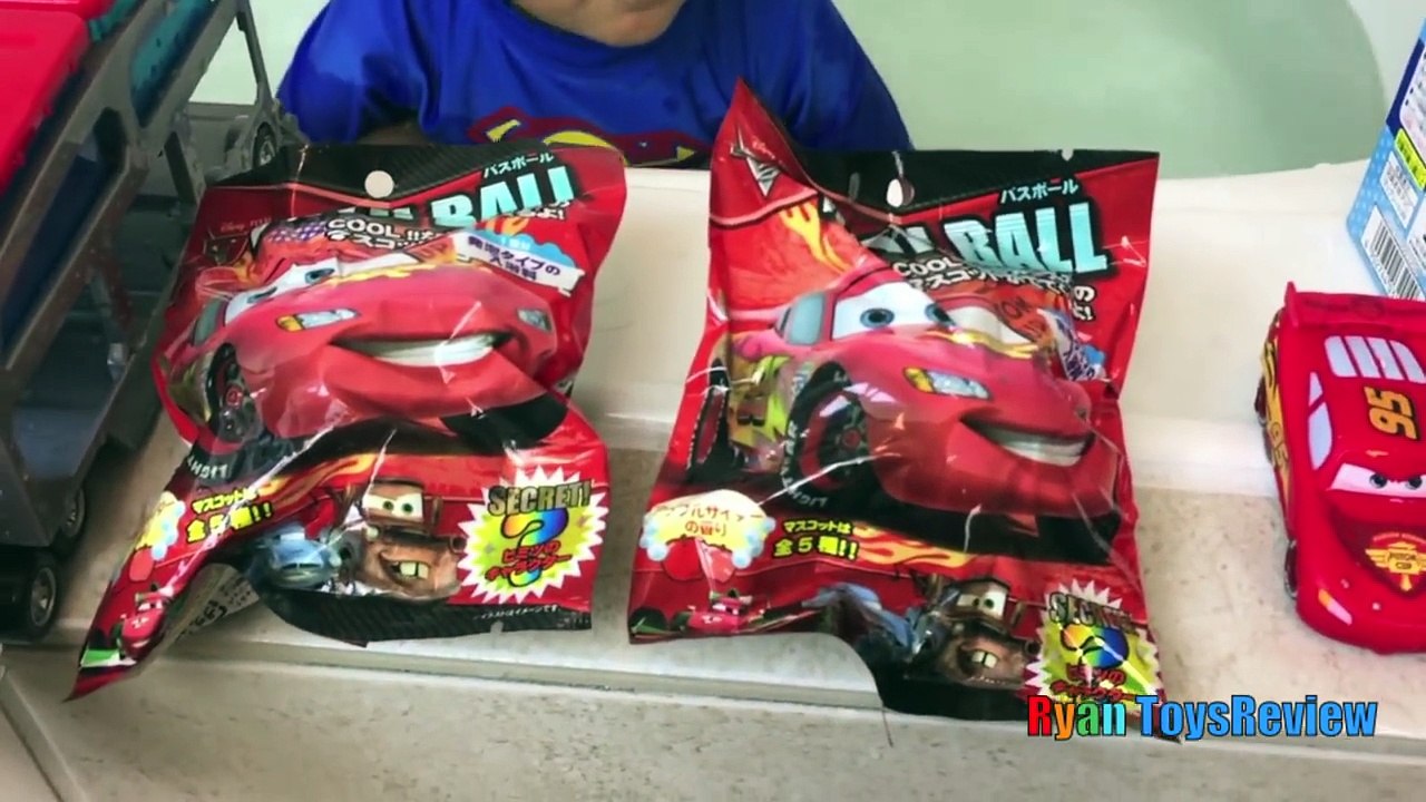 Disney Cars Toys Bath Balls Japanese Surprise Toys McQueen Mater Thomas Trains Ryan ToysReview