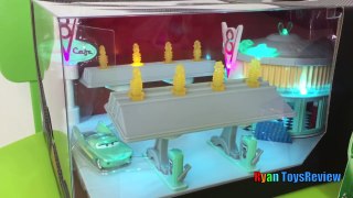 Disney Cars Toys Precision Series Flo's V8 Cafe Lightning McQueen Egg Surprise Toys Ryan ToysReview