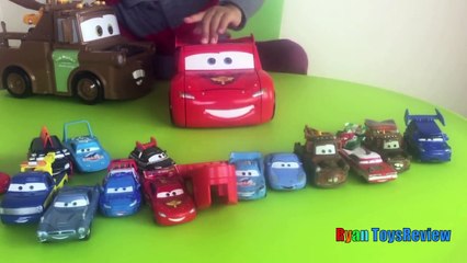 Disney Cars Toys Tow Mater Transforming Secret Base Takara Tomy Kids Video