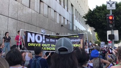 Protesters Chant 'No Fascist USA' in Los Angeles Rally