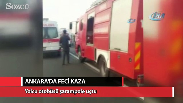 Ankara'da yolcu otobüsü şarampole uçtu