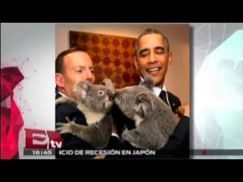 Presidente australiano recibe mandatarios con un Koala / Global con Paola Barquet