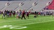 Alabama QBs Jalen Hurts and Tua Tagovailoa working inside Bryant Denny Stadium