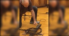 Old Man Thinks He Can Punch A Bear Trap Without Getting Caught