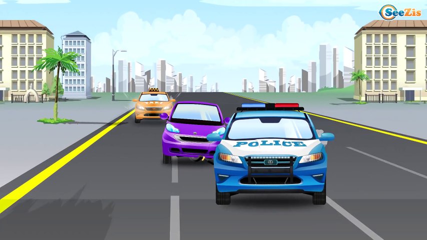 Coche de policía - Carros para niños - Muchos Policías Curiosa - Car cartoon