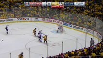 Crosby takes scary head first dive into boards