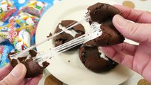 Quick Easy Recipe Cocoa Marshmallow Cookie 駄菓子で簡単速攻チョコ入りマシュマロクッキー かわいく丸めてワイルドにできあがり