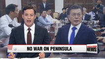 Pres. Moon asserts N. Korean nuclear and missile issues must be resolved peacefully