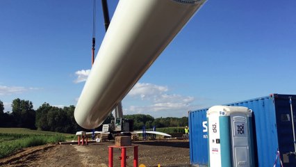 Montage des éoliennes à Nivelles