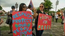 Los habitantes de la isla de Guam pide paz