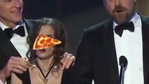 Winona Ryder Distracted By Flying Pizzas During SAG Awards Win