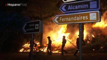 Miles de bomberos tratan de sofocar siete incendios en Portugal