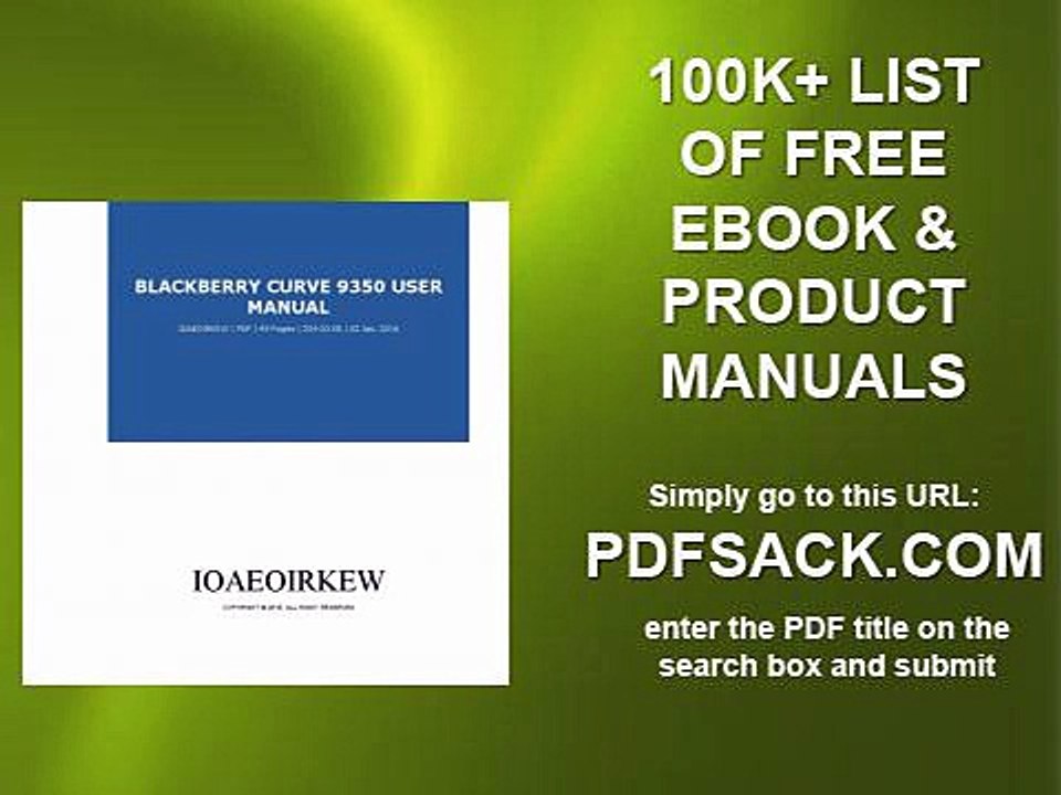 Blackberry Curve 9350 User Manual