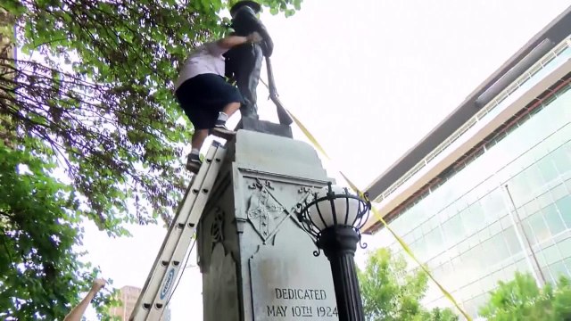 Protesters topple Confederate statue in North Carolina