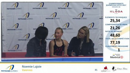Championnats québécois d'été 2017 / Camille Perreault / Pré-Novice Dames Prog. libre