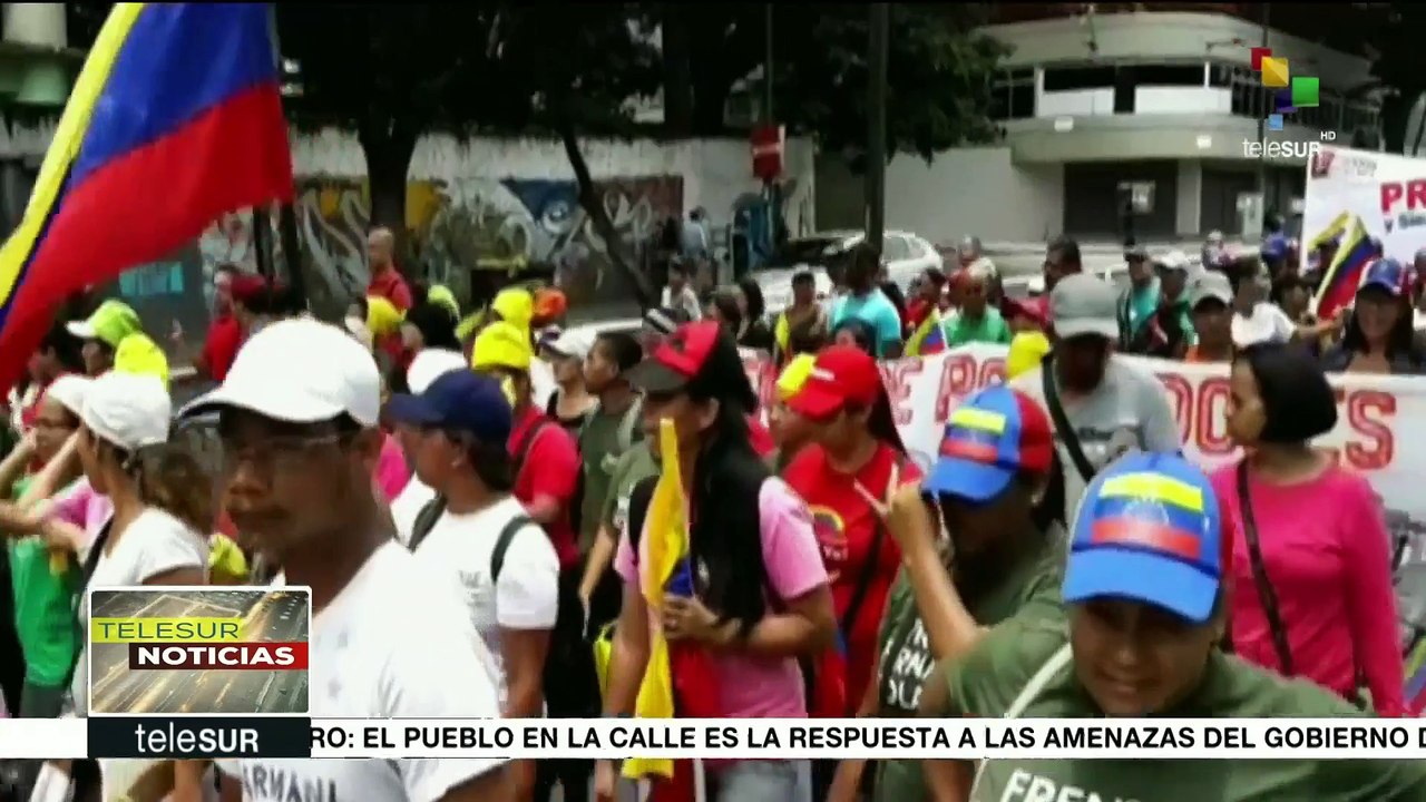 Venezolanos se movilizan en contra de las amenazas de Trump