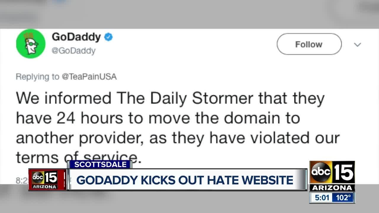 GoDaddy taking a stand against hate speech