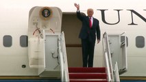 Donald Trump does a 'nervous tap' as he exits Air Force One