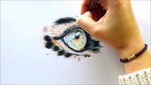 Realistic leopard eye drawing colored pencil | Leontine van vliet