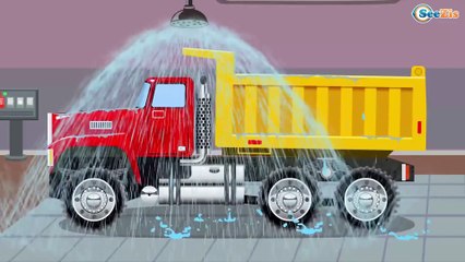 FUNNY COLOR TRUCK on the Car Road & Animation Cartoon for kids and Trucks for babies