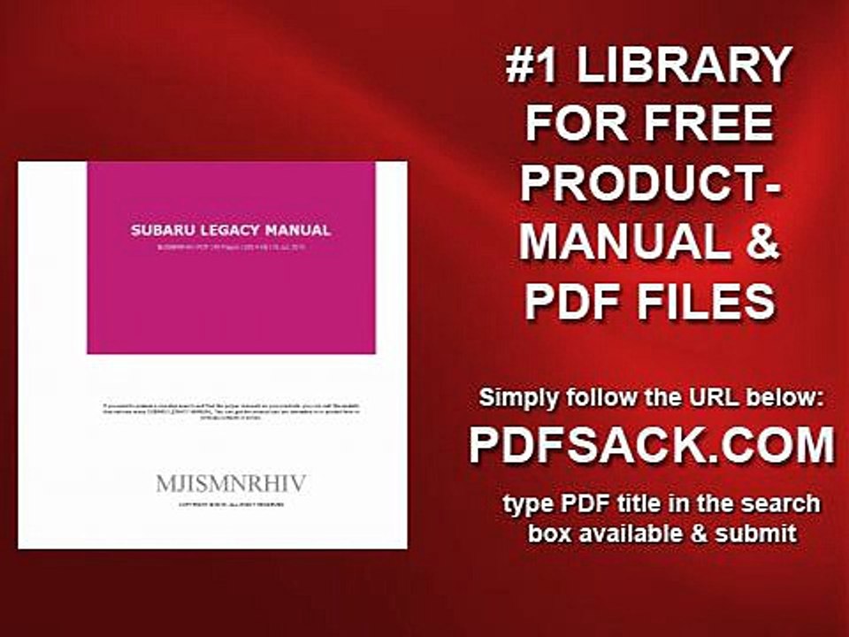 Subaru Legacy Manual
