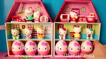 Big Purple Egg Surprises Golden Kinder Surprise Egg Toys HELLO KITTY DOLL HOUSE PLAYSET Fr