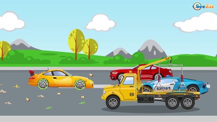 Cars for kids - The Red Racing Car - Kids Channel KC - Power Wheels PW