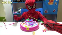 En pescar para Juegos Niños hombre araña ver superhéroes Spiderman caña de pescar que es gracioso 8