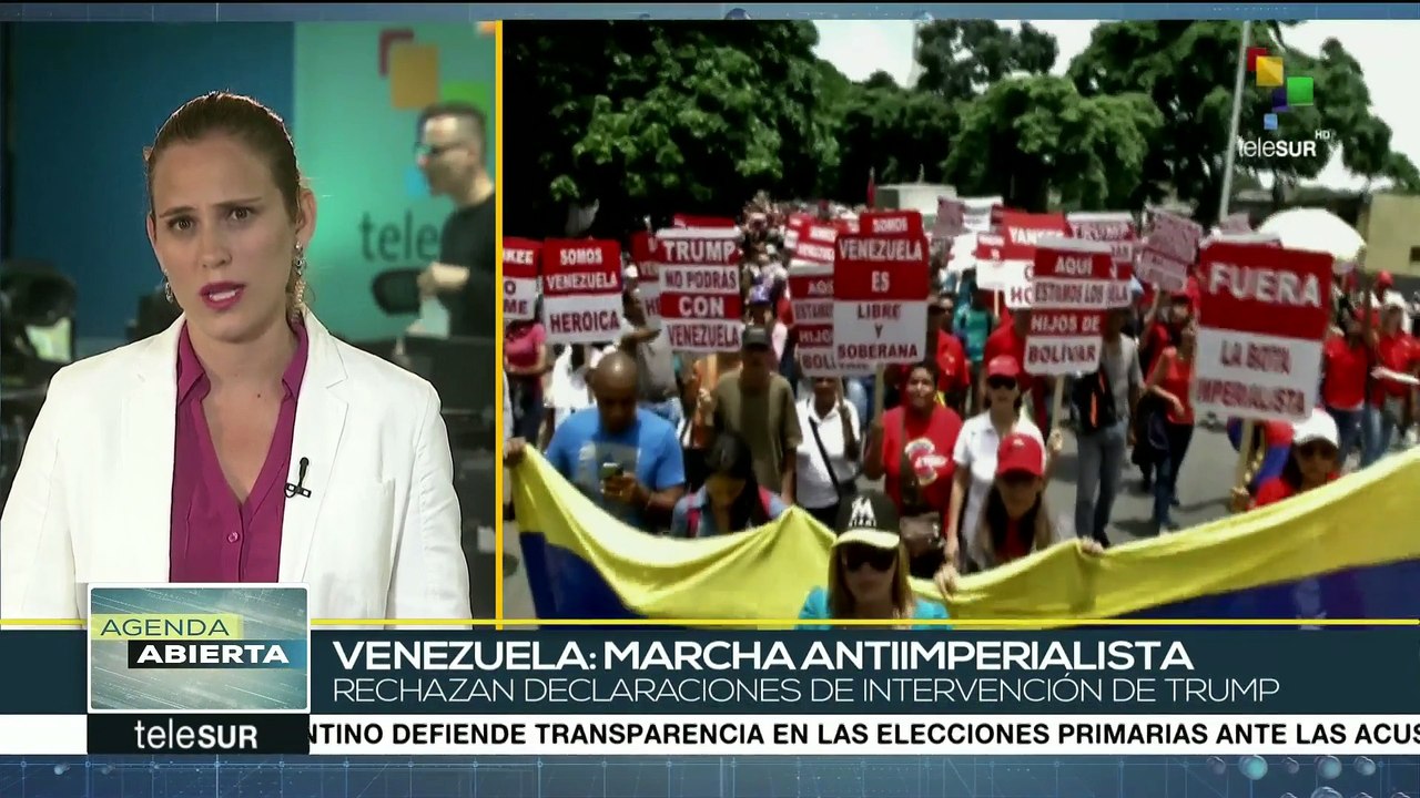 Venezolanos se movilizan contra la injerencia imperialista de Trump