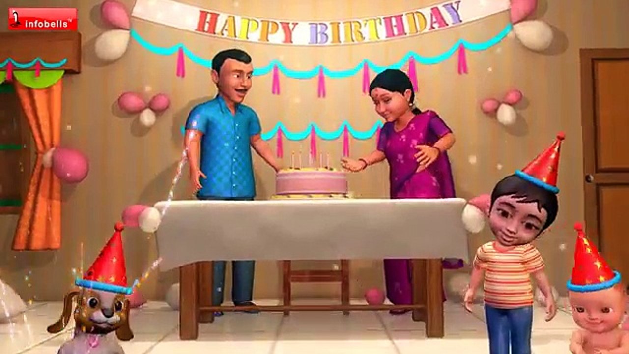 Happy Birthday Song in Telugu | Puttina Roju | Telugu Rhymes for Children | Infobells