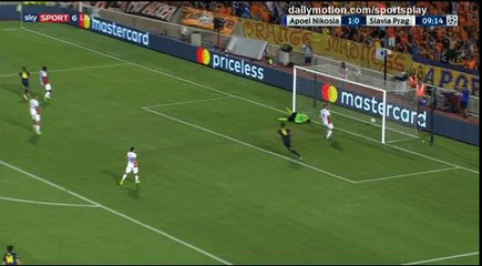 Efstathios Aloneftis Goal HD - APOEL 2 - 0 Slavia Prague - 15.08.2017