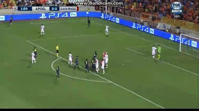 Goal APOEL Nicosia (Cyp) 1-0 (Cze) SK Slavia Praga 15.08.2017