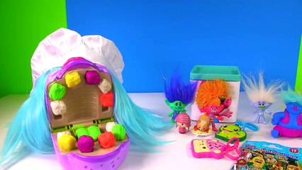 Trolls Movie Chef Get Colorful Play Doh Dentist Teeth Surprise Blind Boxes Fizzy Toy Show